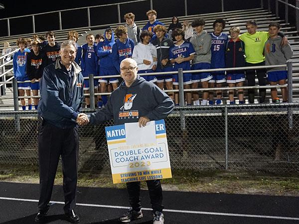 Osceola Fundamental High soccer coach, Ian Matthews was named a National Winner of PCA 2023 Double-Goal Coach® Award.